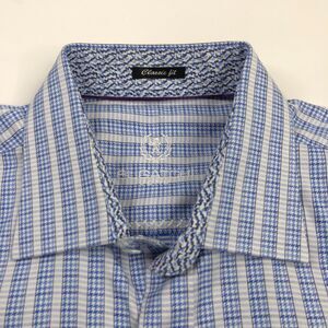 Bugatchi Uomo Classic Fit 16.5 / 36.5 Mens Button Front Long Sleeve Dress Shirt